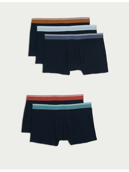 Marks & Spencer Боксерки с висок дял памук и технология Cool & Fresh™, 5 броя в опаковка Marks & Spencer тъмносини