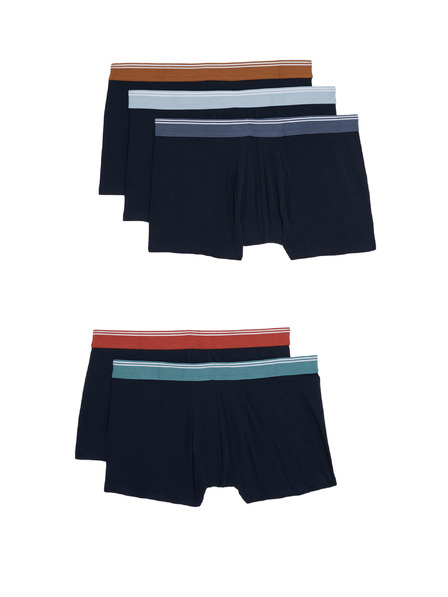 Marks & Spencer Боксерки с висок дял памук и технология Cool & Fresh™, 5 броя в опаковка Marks & Spencer тъмносини