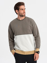 Ombre Clothing Мъжки бял и сив суитчър Ombre Clothing
