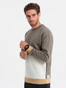 Ombre Clothing Мъжки бял и сив суитчър Ombre Clothing