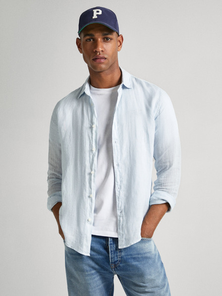 Pepe Jeans Светлосиня мъжка риза с къс ръкав Pepe Jeans