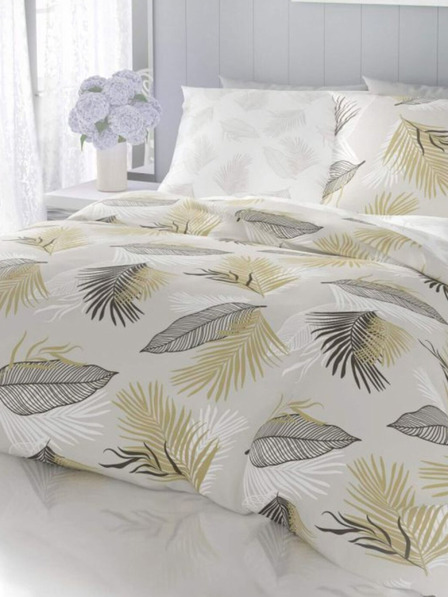 Kvalitex Френско удължено памучно спално бельо DELUX 240x220, 70x90cm SANEL сиво