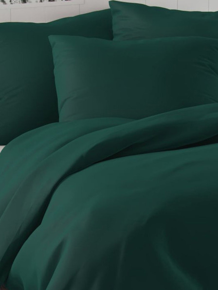 Kvalitex Сатенено френско спално бельо LUXURY COLLECTION 1+2, 220x200, 70x90cm тъмнозелено