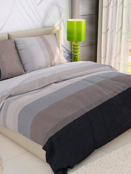 Kvalitex Френско памучно спално бельо DELUX 220x200, 70x90cm NEPTUNE кафяво
