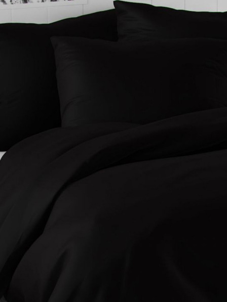 Kvalitex LUXURY COLLECTION Френско спално бельо от сатен с райета 1+2, 240x200, 70x90cm черно