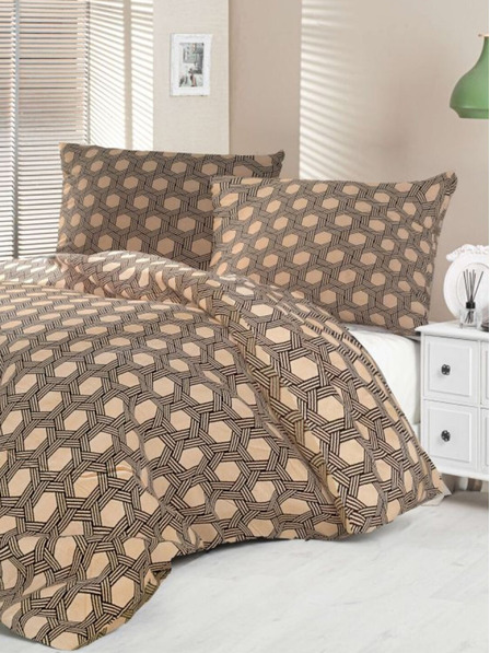 Kvalitex Сатенен френски спален комплект Luxury Collection 1+2, 200x200, 70x90cm Carero бежов Kvalitex