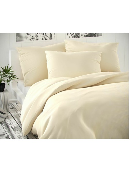 Kvalitex Сатенен спален комплект Luxury Collection 140x200, 70x90cm кремав Kvalitex